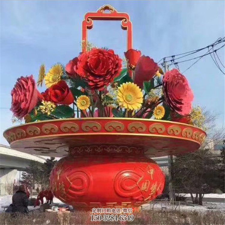 幼儿园花篮雕塑,铁艺文化雕塑,铸造制作 幼儿园花篮雕塑,铁艺文化雕塑,铸造制作